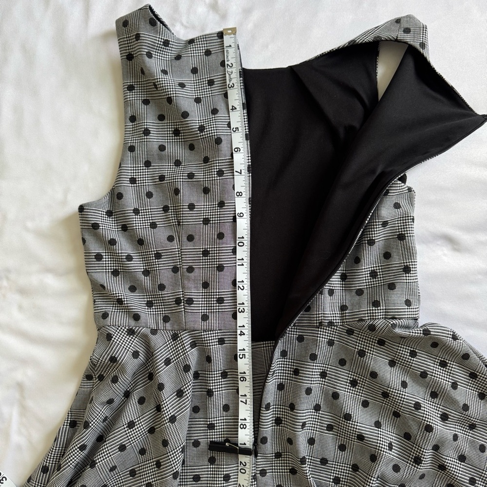 Elle Gray Polka Dot Fit & Flare Dress - Size 8 (No Belt) Vintage Inspired 1950s - Picture 11 of 11